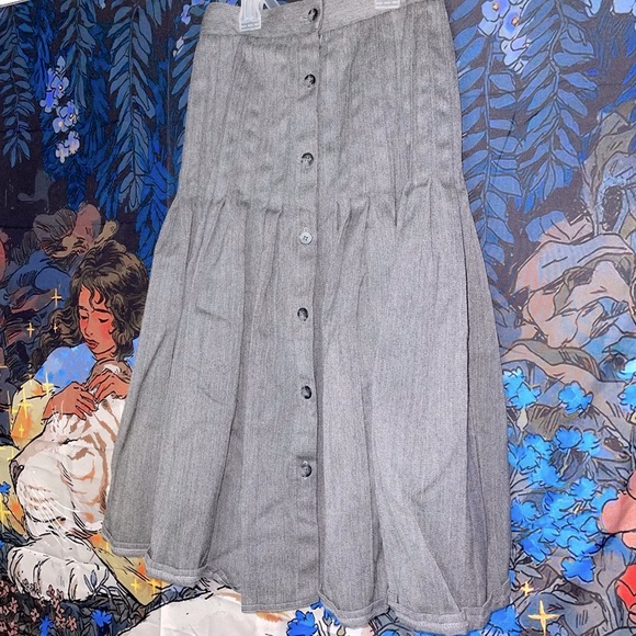 Vintage Grey Academia Skirt - Picture 3 of 6